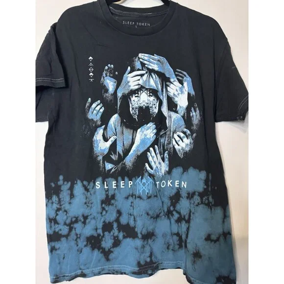 Sleep Token Vessel Hands Tiedye T-Shirt Size Large Black Blue - Picture 2 of 8